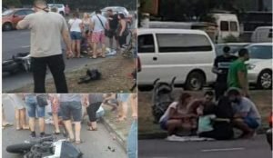 Люди хотіли влаштувати самосуд: В Одесі мотоцикліст збив на переході матір з двома маленькими дітьми. Відео
