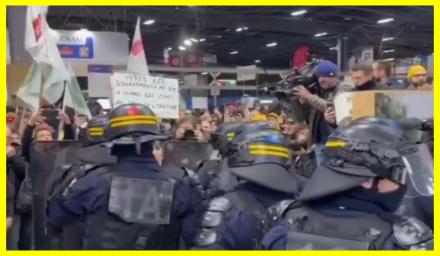 In France, farmers stormed the Paris agricultural fair