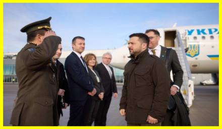 Zelensky was accompanied by German Typhoon fighters during his visit to Europe