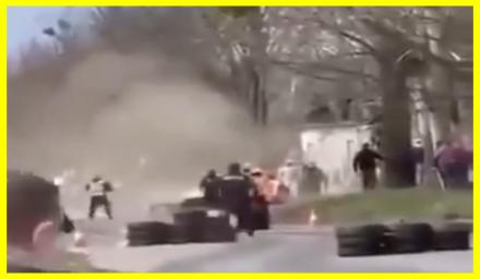 An accident with a rally car in Hungary