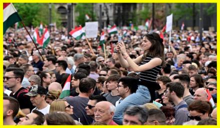 Protesters in Budapest demanded the resignation of Viktor Orban