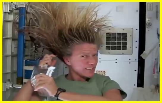 Washing hair in weightlessness
