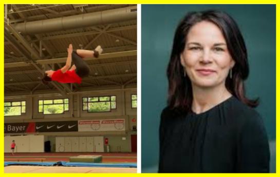 Annalena Baerbock did a spectacular stunt on a trampoline