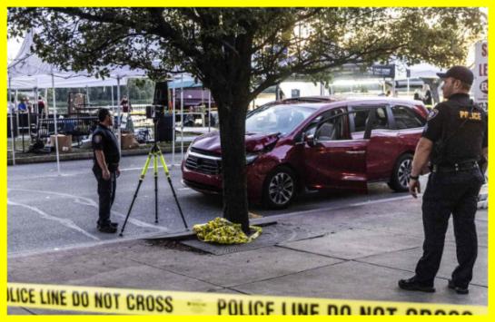 Car drives into crowd of people