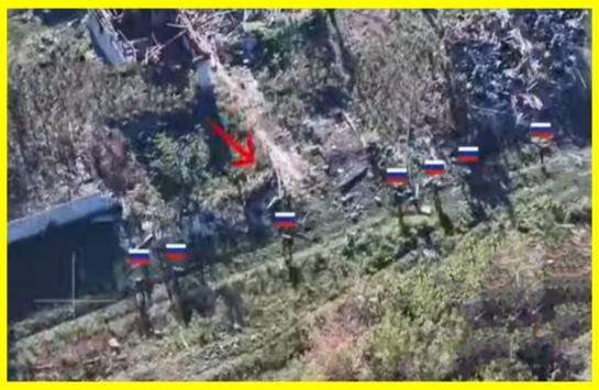 Two Ukrainian fighters against a group of Russian saboteurs