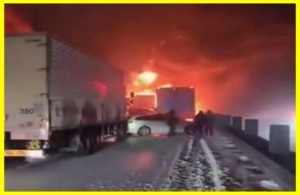 Accident in Japan: 67 cars collided, 20 of them caught fire