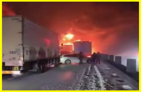 Accident in Japan: 67 cars collided, 20 of them caught fire